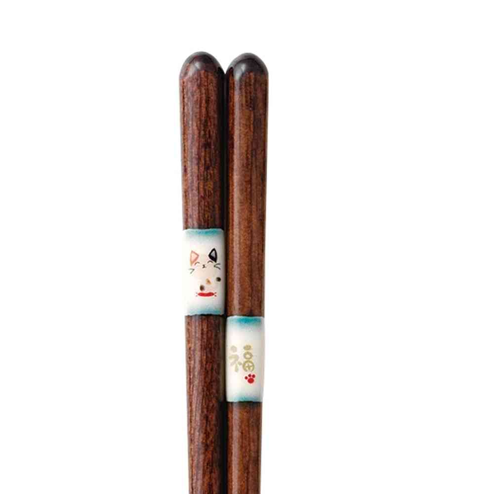 Ishida Dishwasher Safe Chopsticks Happy Cat 23cm