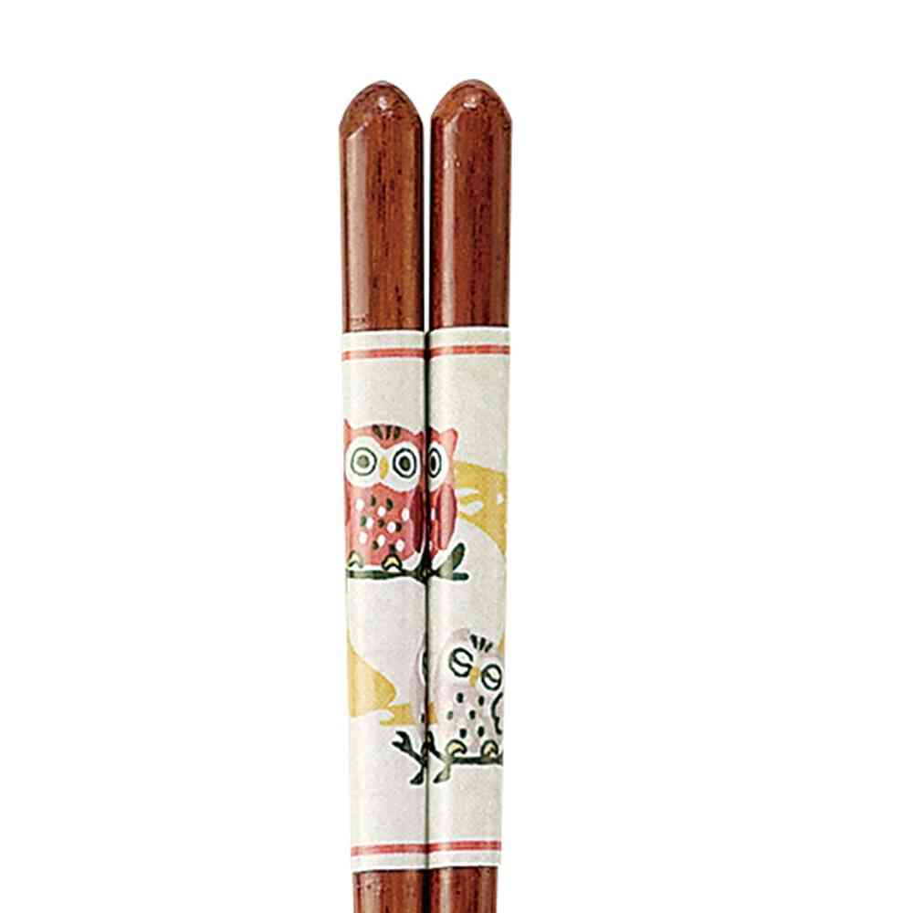 Ishida Dishwasher Safe Chopsticks Owl Family 20.5cm