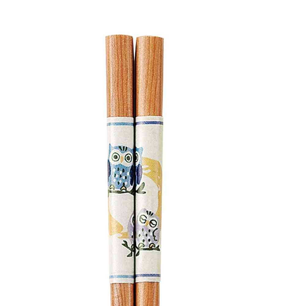 Ishida Chopsticks Pointed Owl Family 23cm