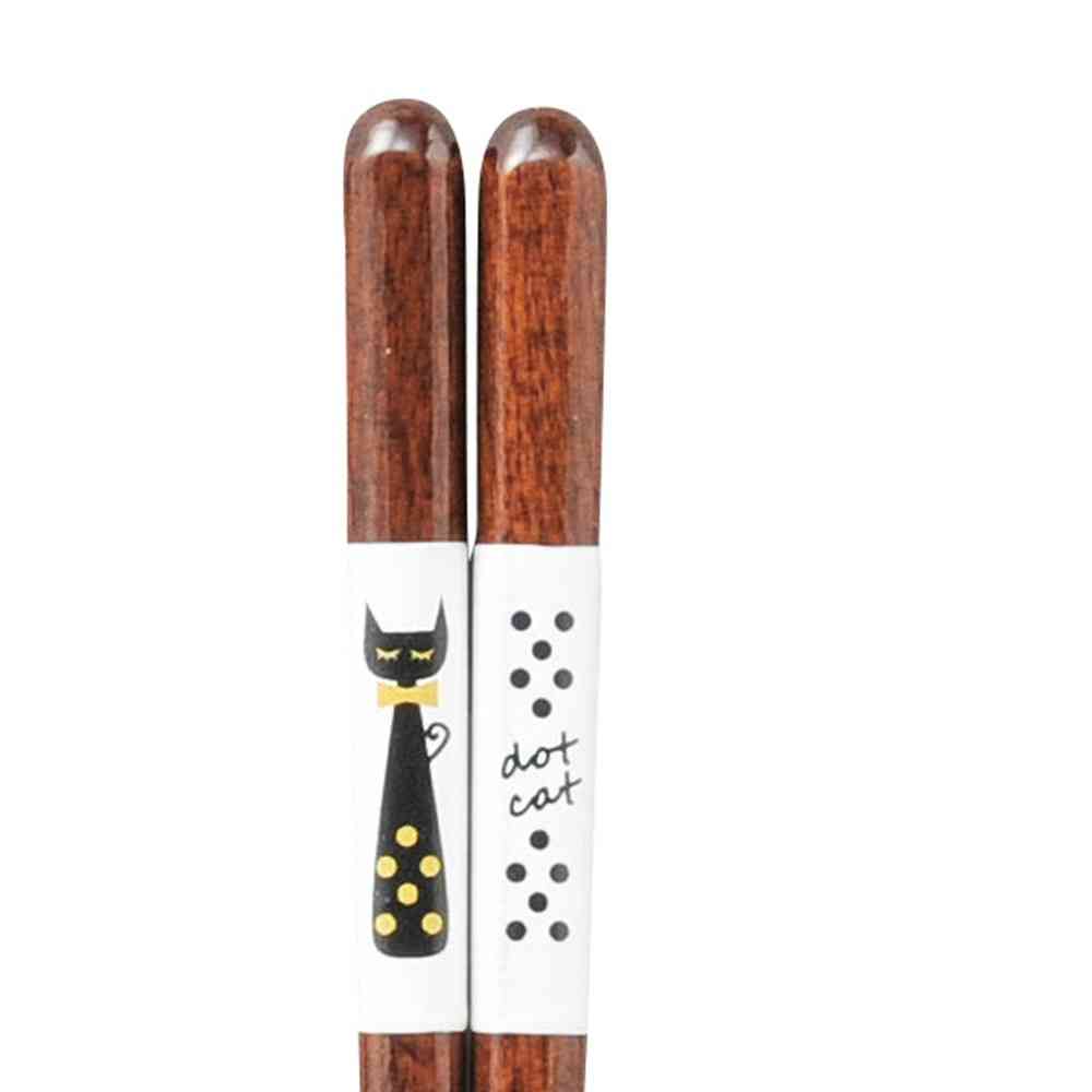 Ishida Dishwasher Safe Chopsticks Family Cat - 1 Pair