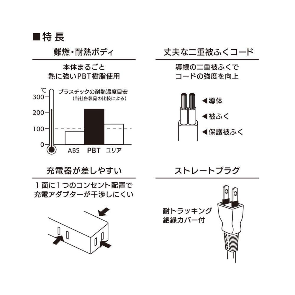 Ohm Electric 3-Socket Slim Tap 3m