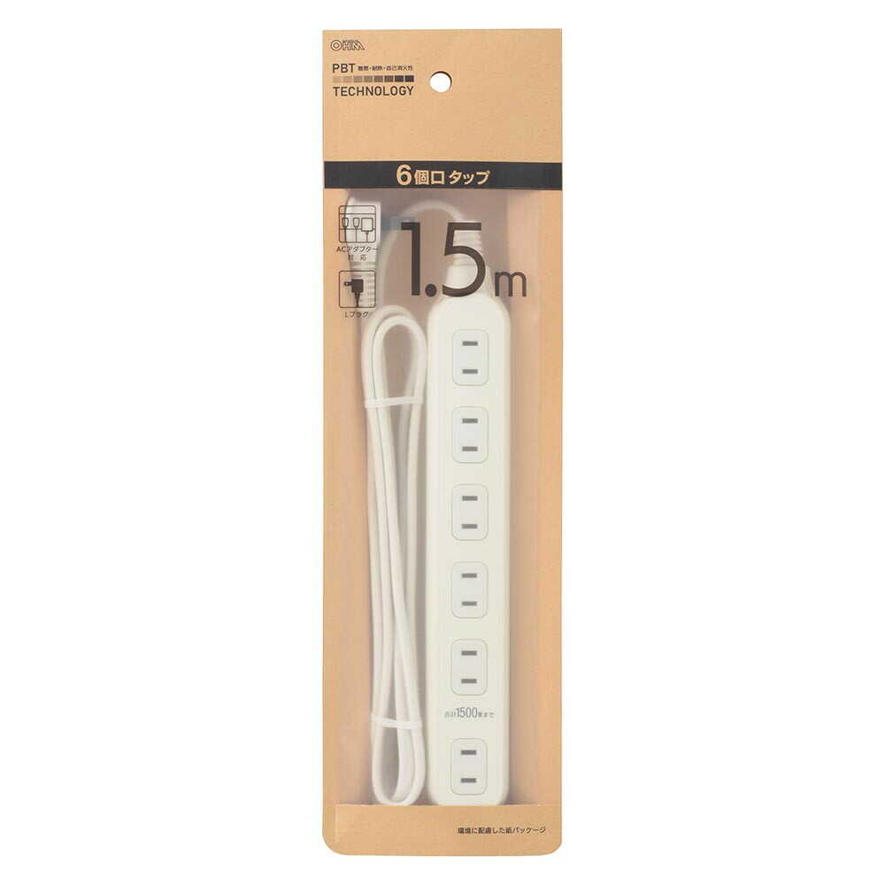 Ohm Electric 6 Outlet Tap 1.5m