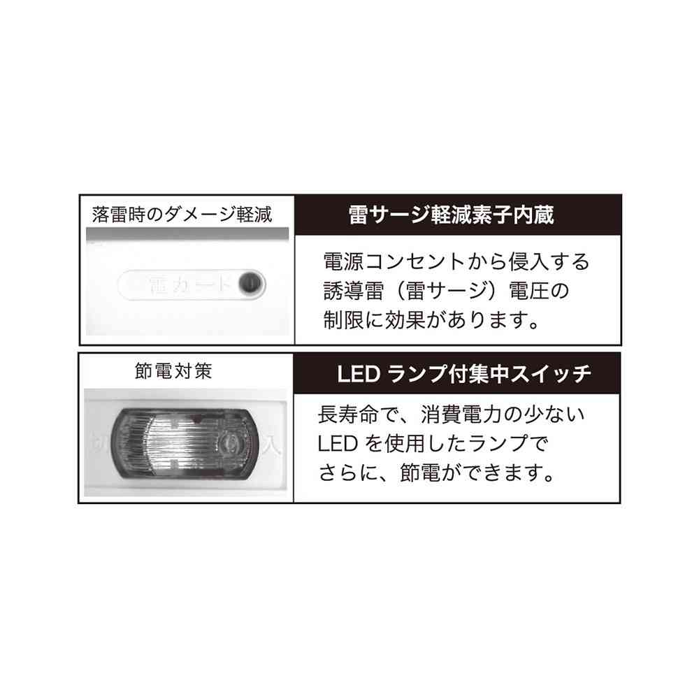 Ohm Electric Lightning Guard LED Switch Tap 2 Outlet HS-TMK2B2-W