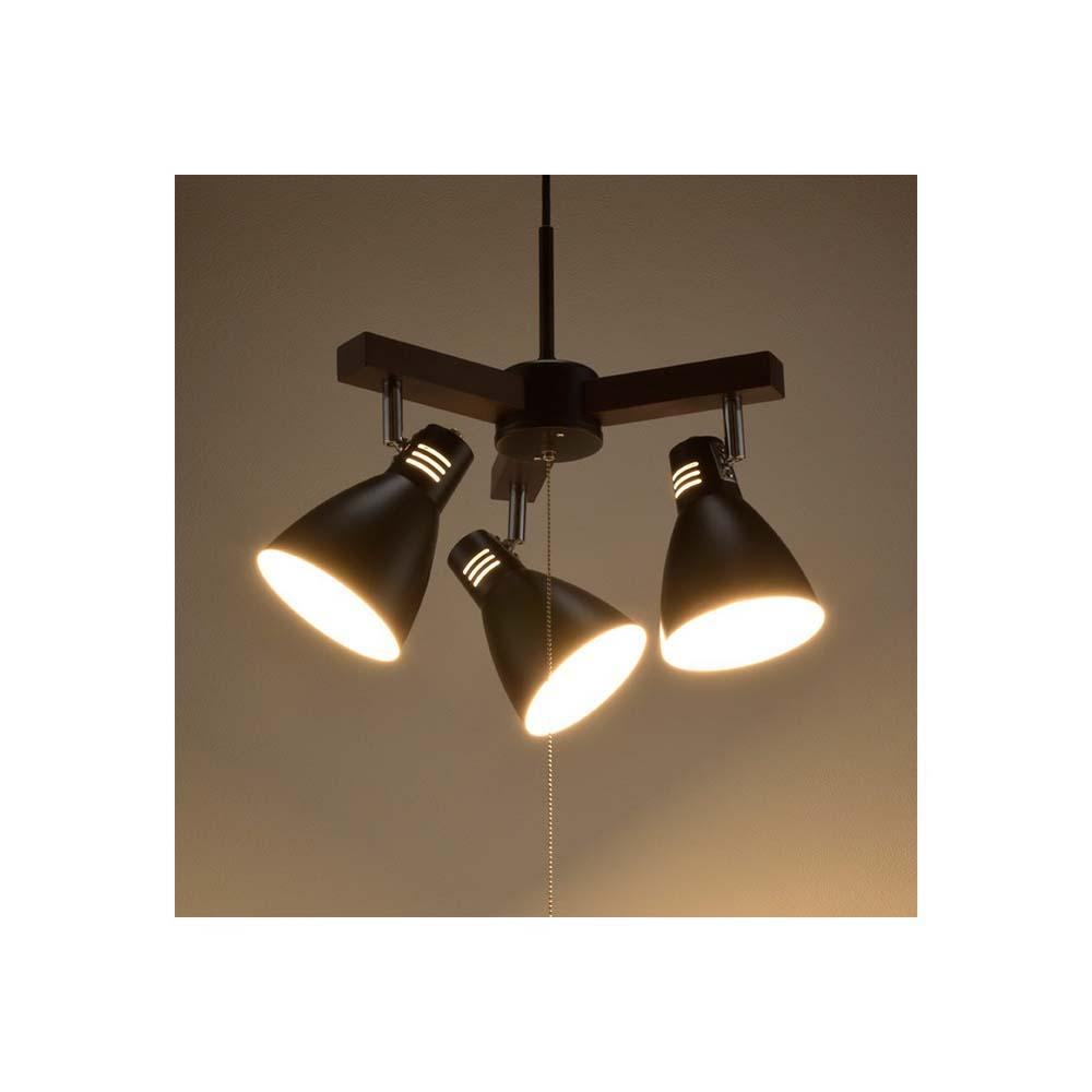 Ohm Electric 3-Bulb Pendant Light Black
