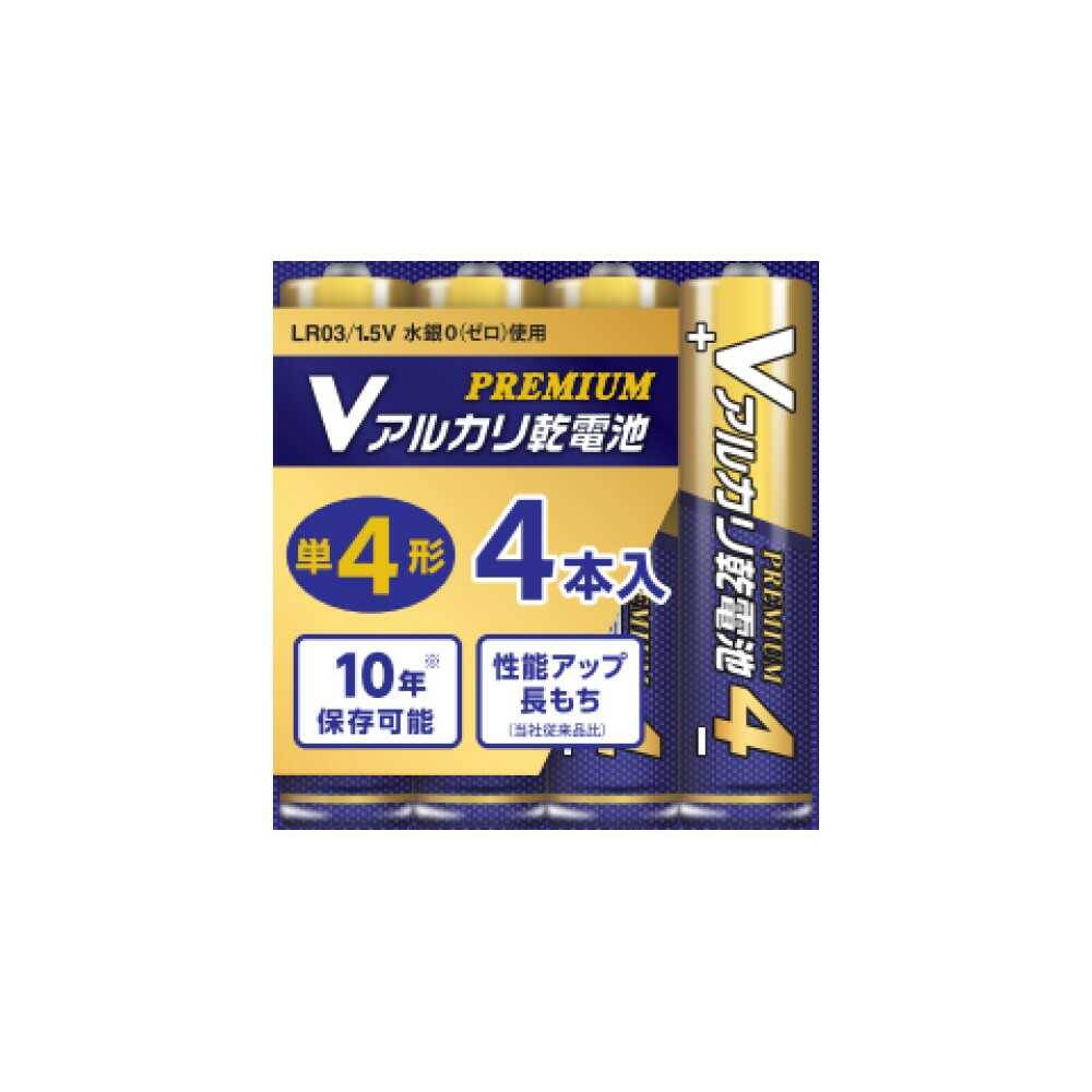 Ohm Electric V Alkaline Dry Battery Premium Type AAA LR03PN4P Pack of 4
