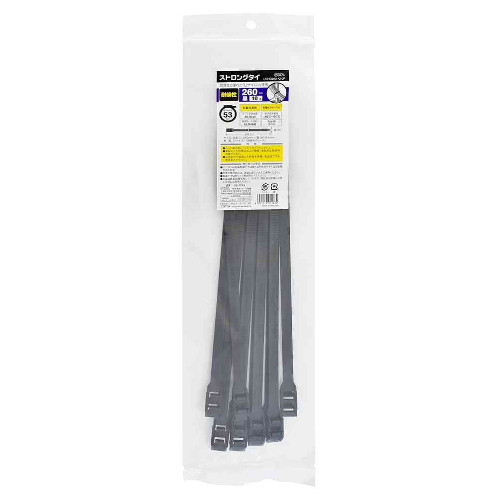 Ohm Electric Strong Tie Weather Resistant 260mm Black 09-1283 (Pack of 10)