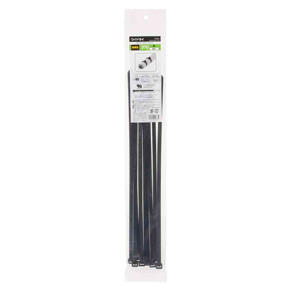 Ohm Electric Wide Tie Weather-Resistant 370mm Black 10-Pack