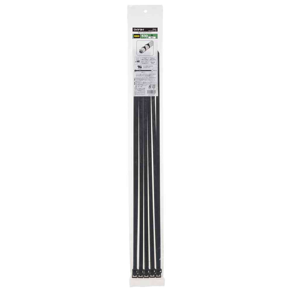 Ohm Electric Wide Tie Weather-Resistant 530mm Black 10-Pack