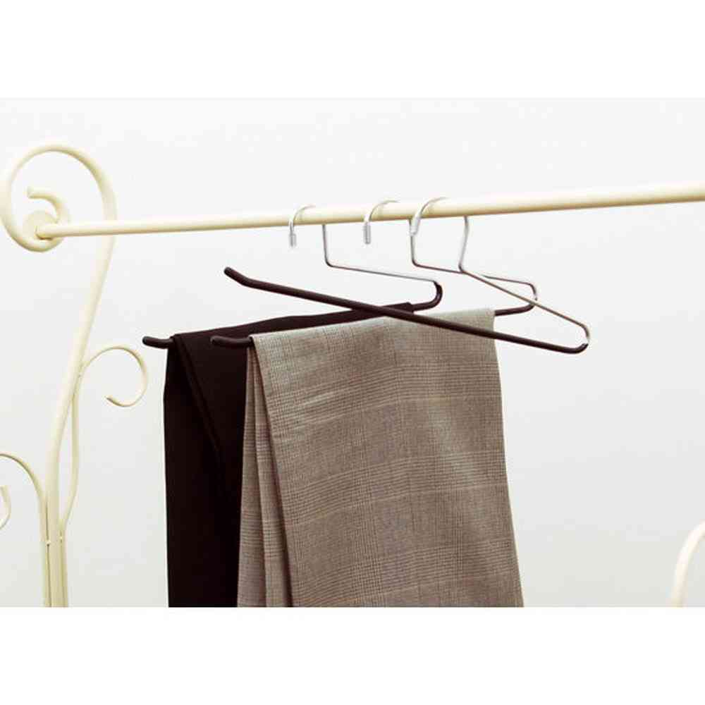 Shinko Hanger Non-Slip Hanger Slacks Hanger PVC Black 2-Pack