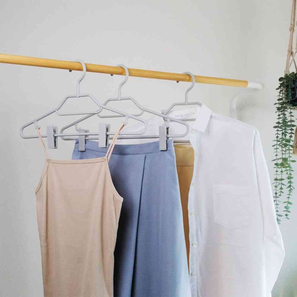 Shinko Hanger Mono Closet Shirt Hanger Clip Gray 3-Pack