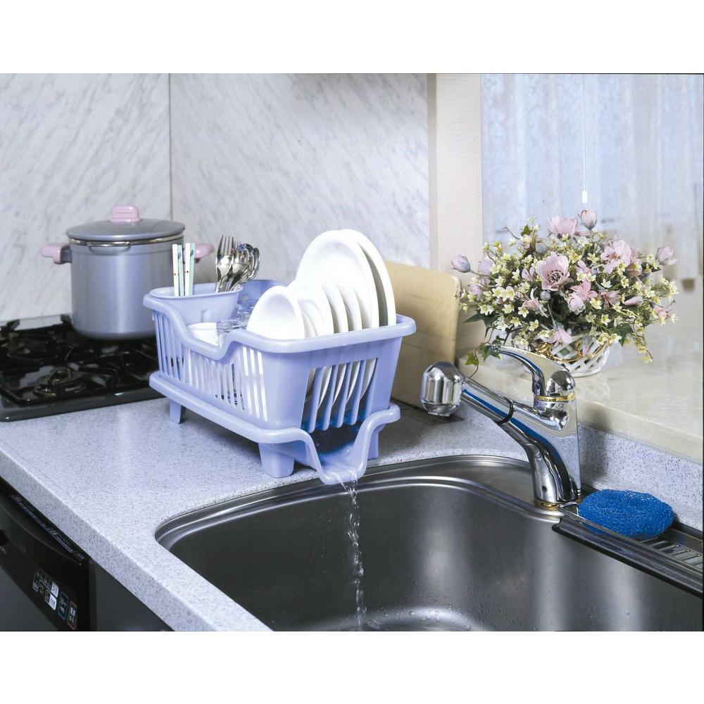 Sanko Plastic Plate Rack Draining Basket Flow No.4 Slim Horizontal