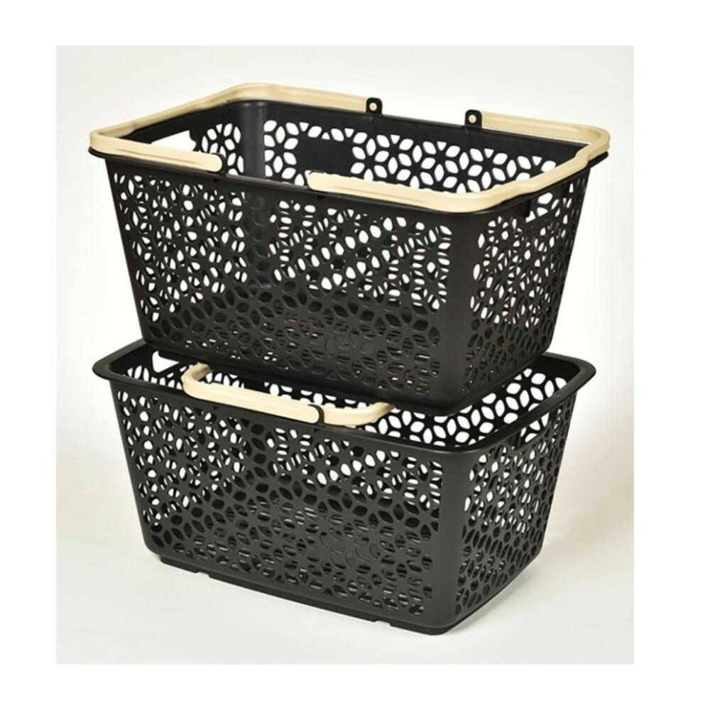 Himalaya Chemical Industry Handle Stackable Basket Black