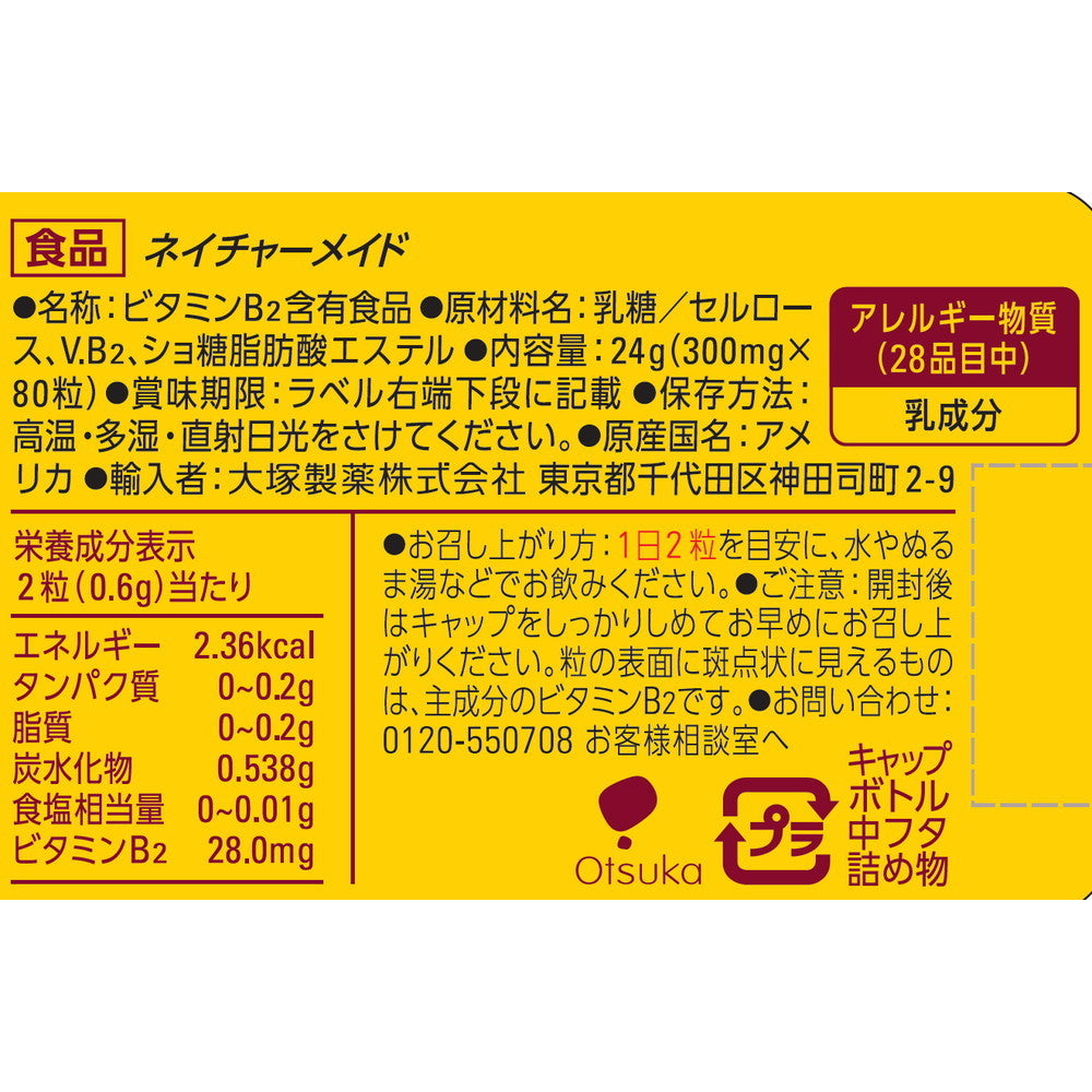 Otsuka Pharmaceutical Nature Made B-2 80 Tablets