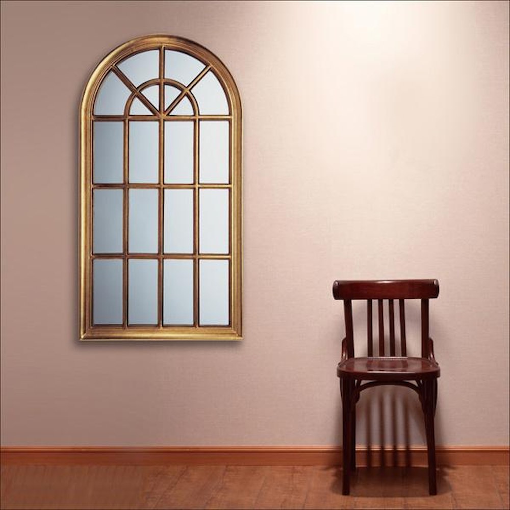 Window Style Mirror Antique Gold WM-17001