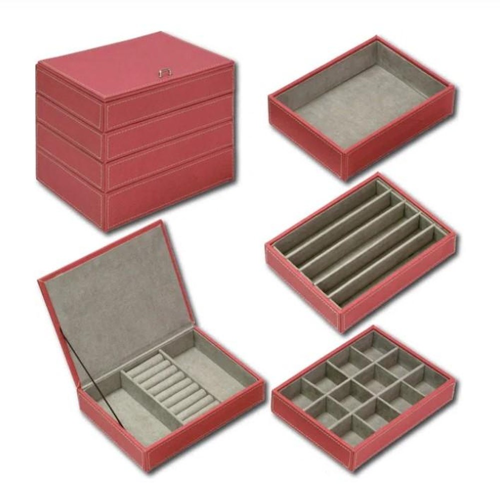 4-Drawer Jewelry Box Dark Pink YB-05004