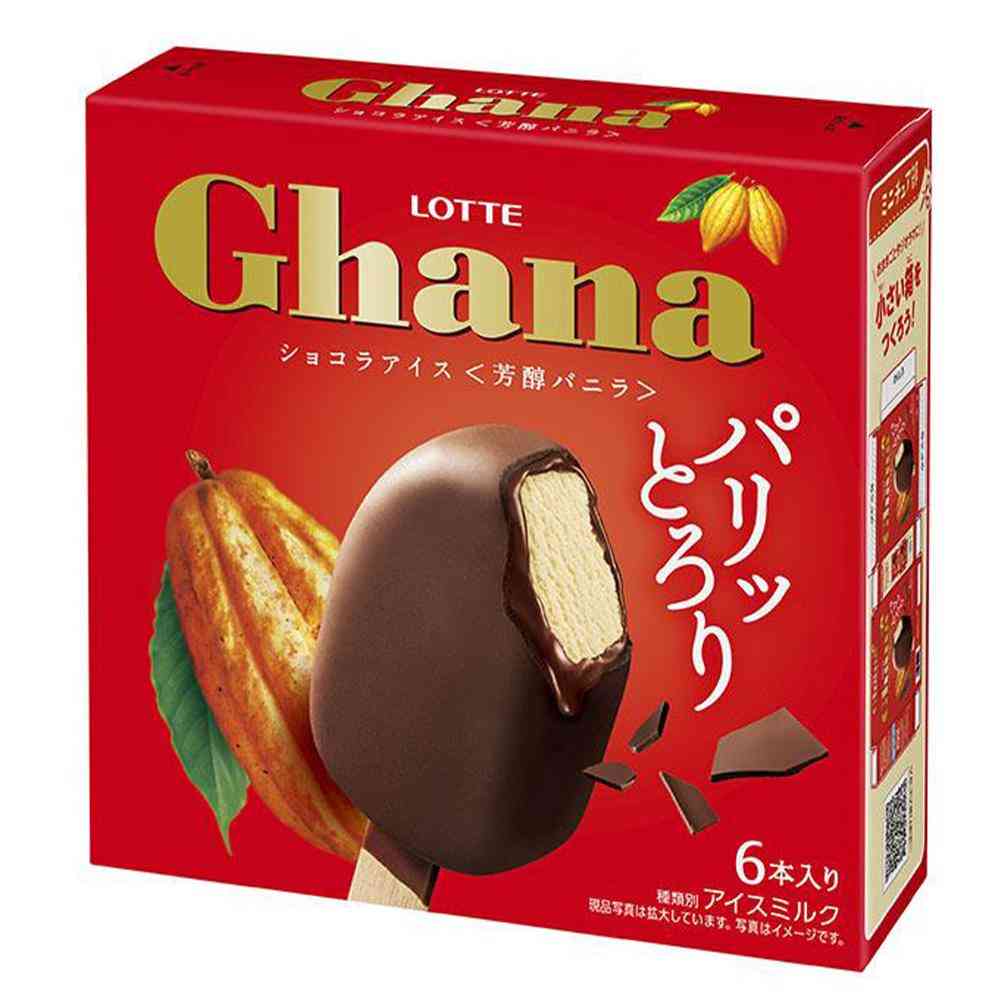 Lotte Ghana Rich Chocolate Ice Vanilla 330ml x 8