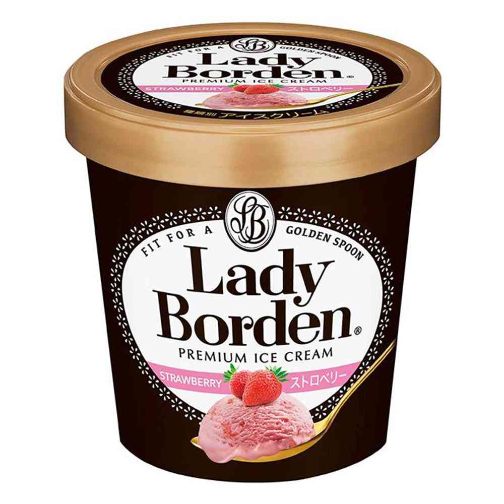 Lotte Lady Borden Pint Strawberry 470ml x 8