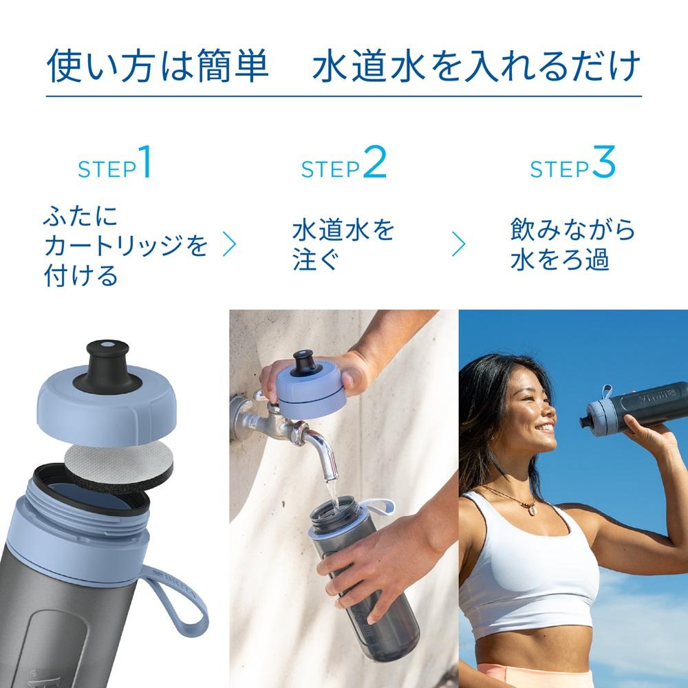 BRITA Active Bottle Water Purifier Dark Blue (Body + 2 Cartridges)