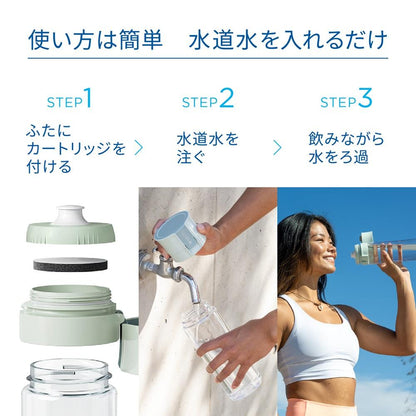 BRITA Water Purifier Bottle Light Blue (Body + 2 Cartridges)