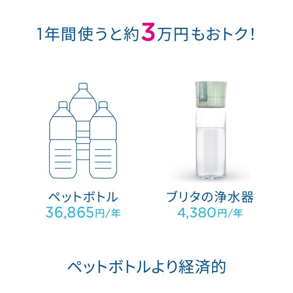 BRITA Bottle Water Purifier Light Green Body + 2 Cartridges