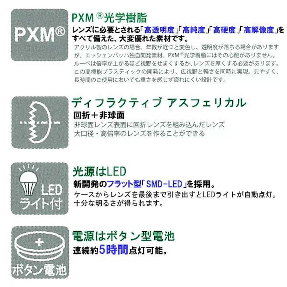 Easy Pocket LED Light Handheld Loupe 2.5x XL Silver