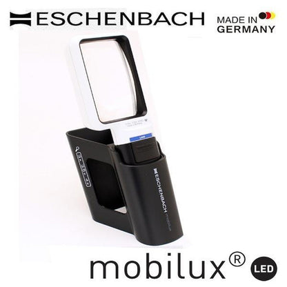 Eschenbach Mobilux LED + Mobase LED Wide Light Loupe & Stand 50×75mm (3.5x)