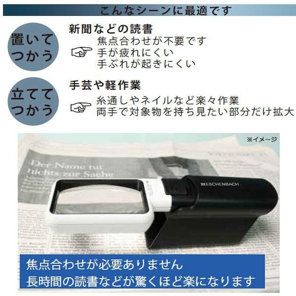 LED Wide Light Magnifier & Stand 60mmΦ (4x)