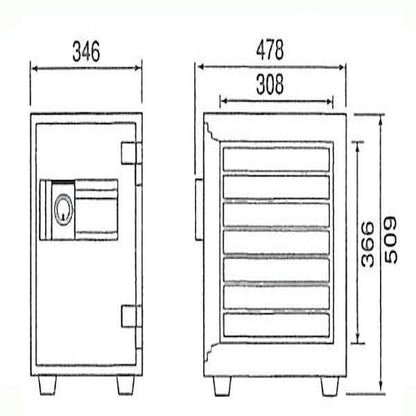 Home Fireproof Safe Keypad Lock/Push Type MEK50-7