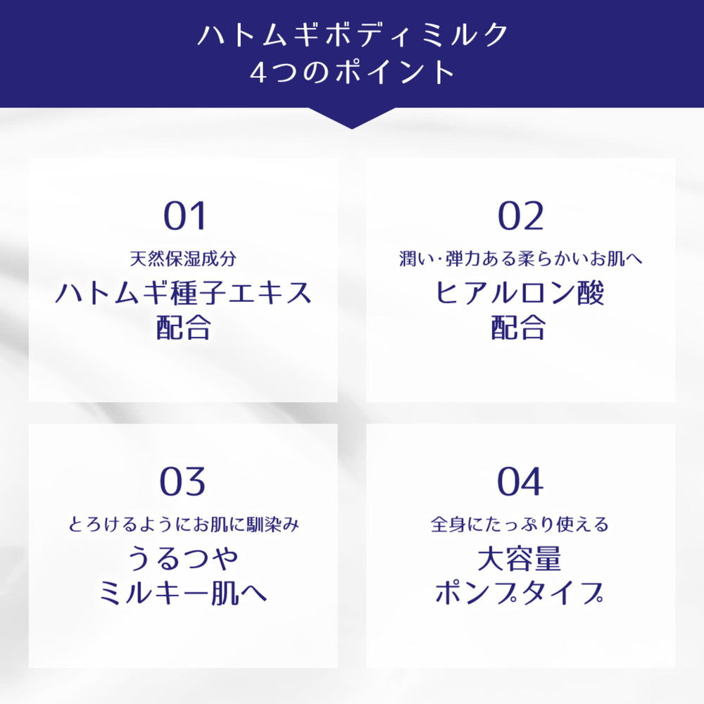 Kumano Yushi Reihaku Job's Tears Body Milk Unscented 400ml