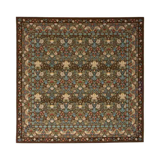 Strawberry Thief Rug Approximately 200×200cm KF1709 BR Brown