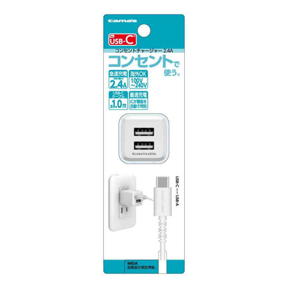 Tama Electronics AC Charger 2.4A for Type-C AA155U2C10W