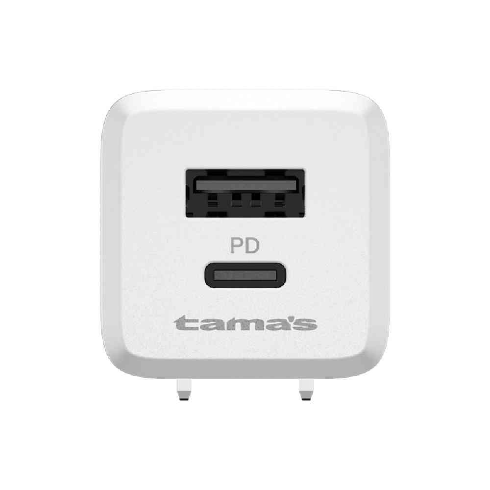 Tama Electronics PD-Compatible AC Charger 20W with C+A C to C Cable AAP156UCCC10W