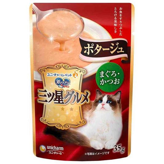 Unicharm Three-Star Gourmet Pouch Potage Tuna & Bonito 35g