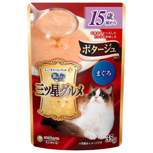 Unicharm Three-Star Gourmet Pouch Porridge for Cats 15 Years and Older with Tuna 35g