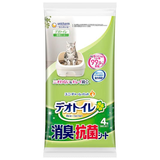 Unicharm Deo Toilet Deodorizing & Antibacterial Sheets 4 Sheets
