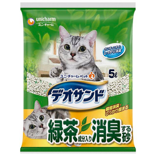 Uni-Charm Deo Sand Green Tea Component Odor-Absorbing Litter 5000ml