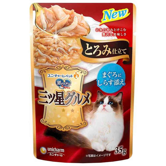 Unicharm Three-Star Gourmet Pouch Thickened Tuna with Shirasu 35g