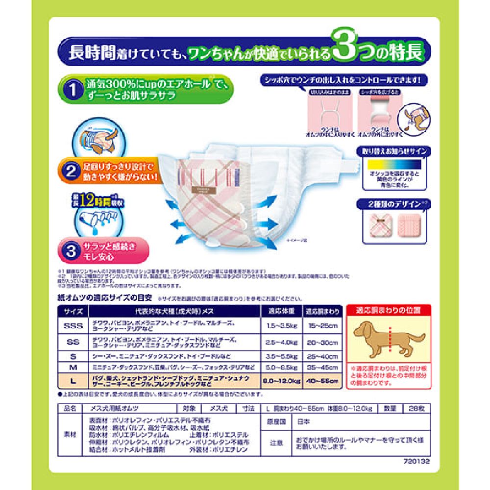 Uni-Charm Manner Wear Long Time Girls L (28 sheets)