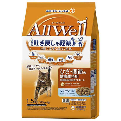 Uni-Charm AllWell Knee & Joint Health Fish Flavor with Freeze-Dried Powder 1.5kg (375g x 4 bags)