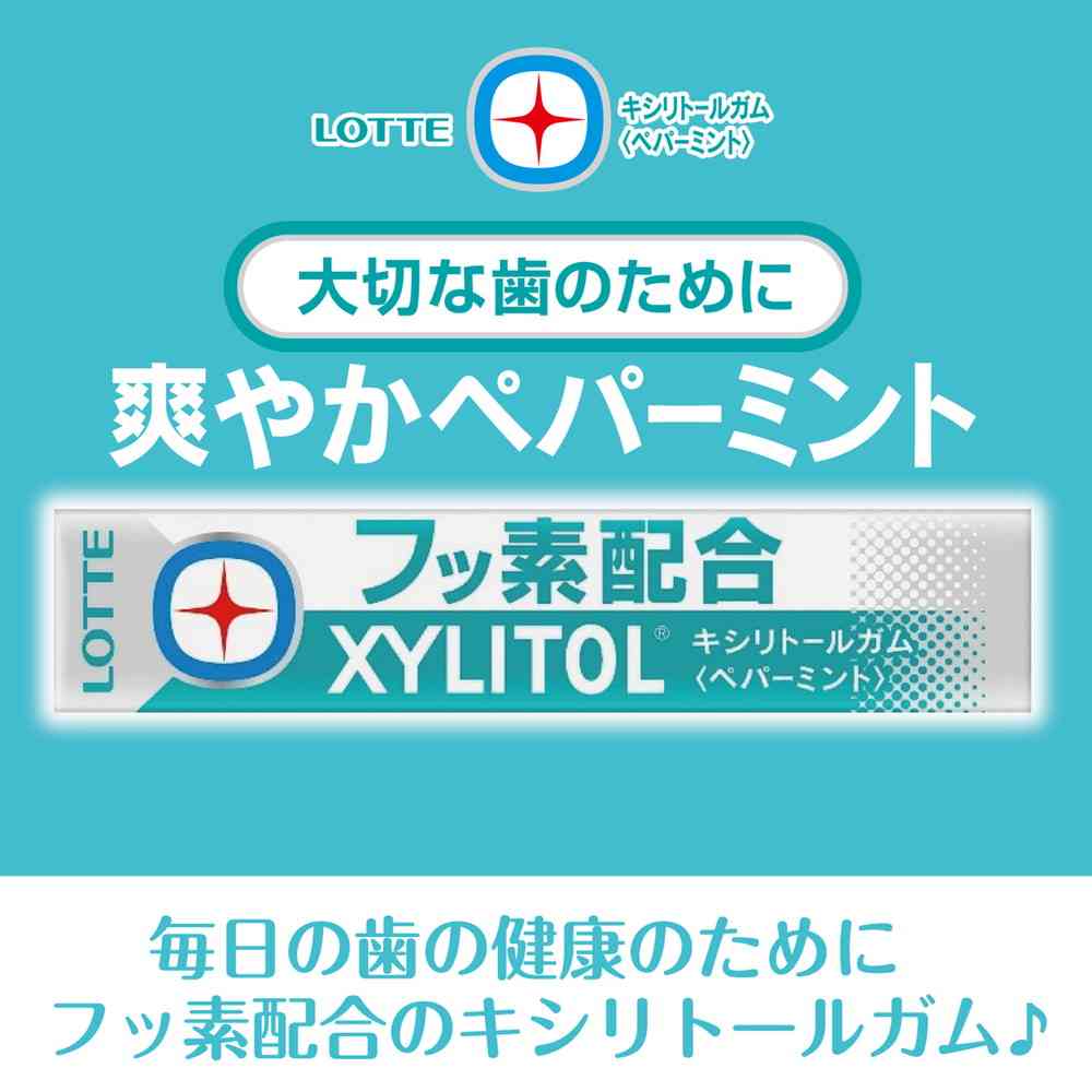 Lotte Xylitol Gum + Fluoride <Peppermint> 14 Pieces
