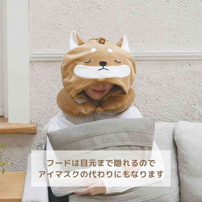 Ribuhato Premium Nemu Nemu Animals Hooded Neck Pillow Kotaro