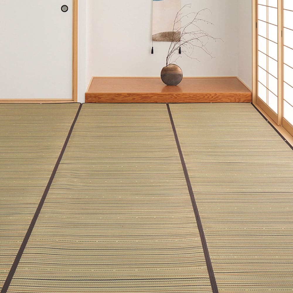 Igusa Carpet (Backed) Cool Edo Room 8 Tatami Brown