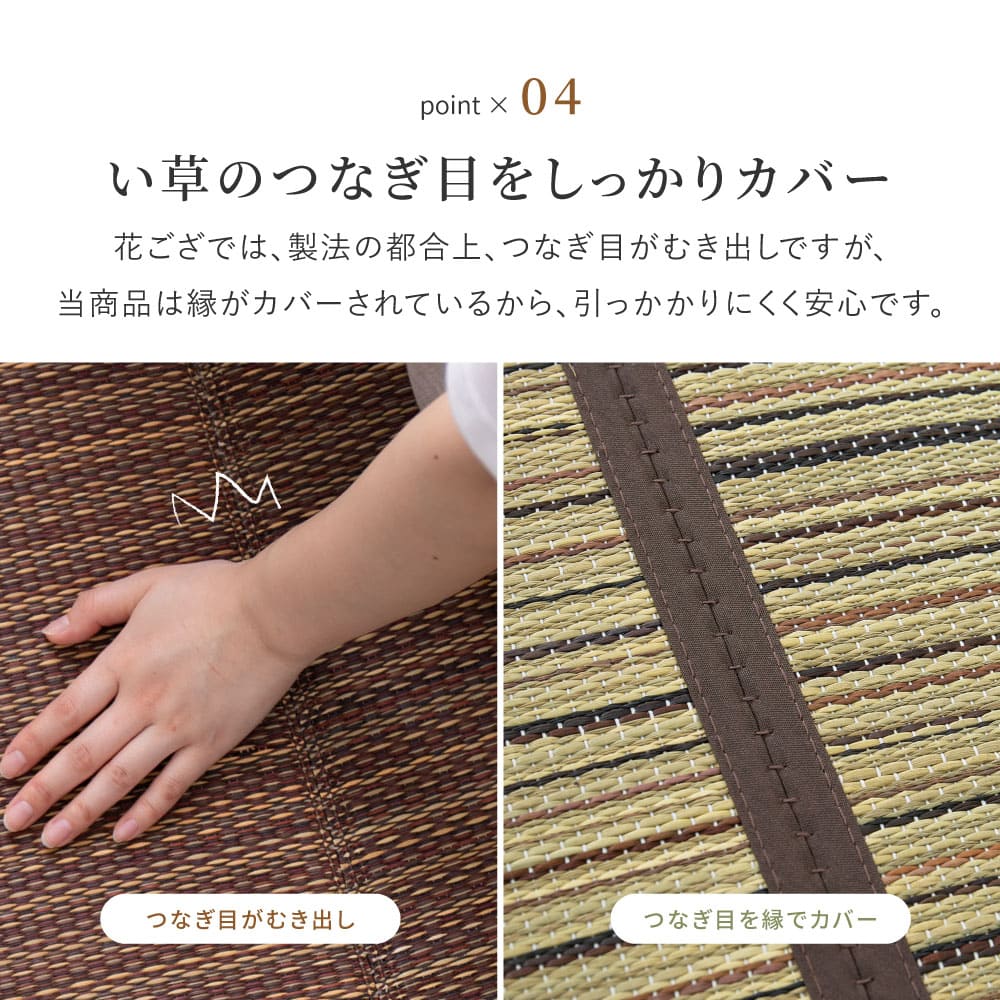Igusa Carpet (Backed) Cool Edo Room 8 Tatami Brown