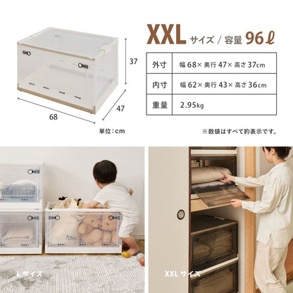 Foldable Storage Box Clear L 42L 4-Pack