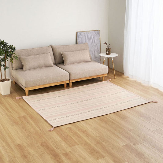 Indian Cotton Rug Kirana Pink 130×185cm