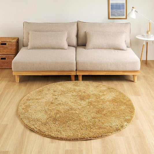 Mix Shaggy Rug Griva Approx. 130cm Round Mustard