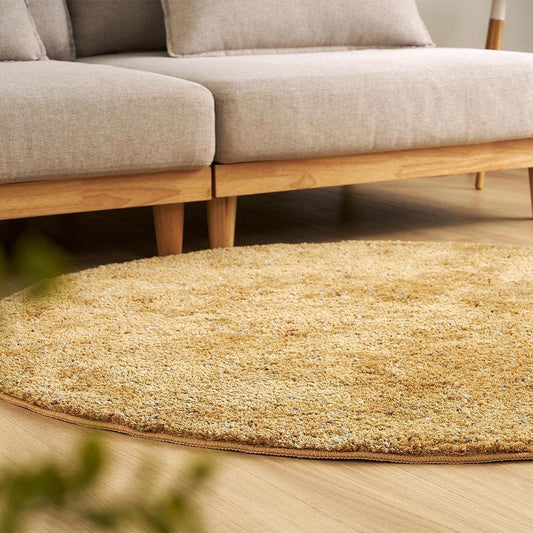 Mix Shaggy Rug Griva Approx. 190cm Round Mustard