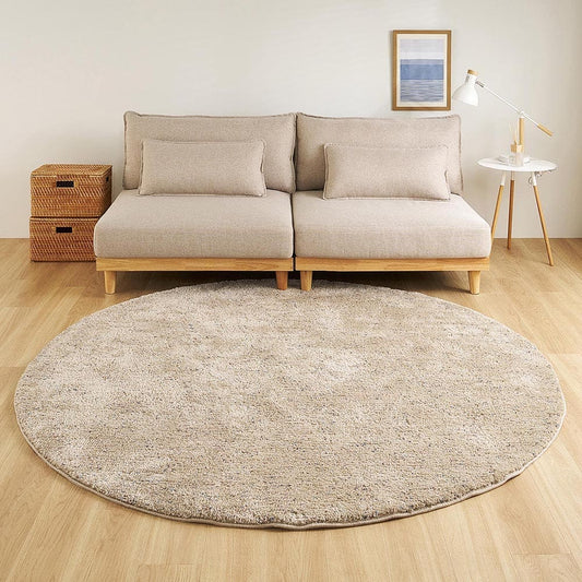 Mix Shaggy Rug Griva Approx. 130cm Round Sand Beige