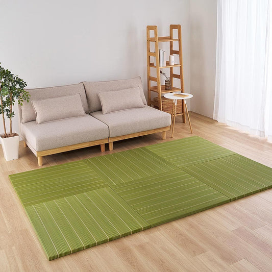 Rin Tatami Mat (6 Pieces) Approx. 82×82×2.5cm Green