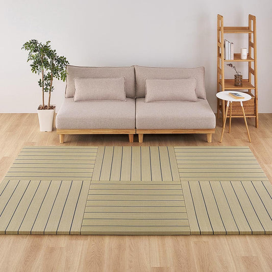 Rin Tatami Mat (6 Pieces) Approx. 82×82×2.5cm Natural